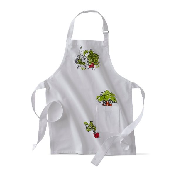 Picture of bunny kids apron - white, multi