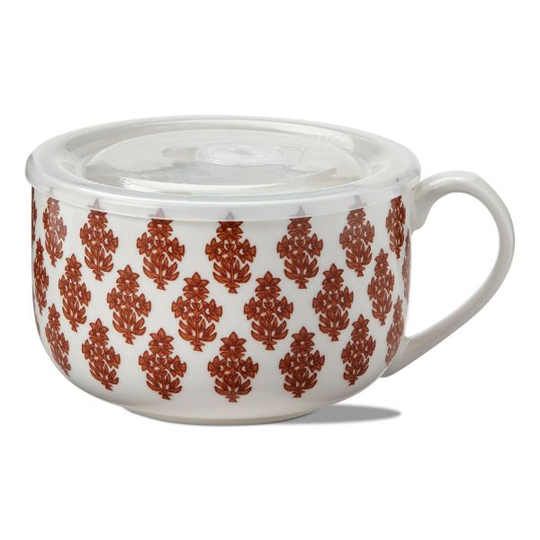 Picture of paradiso block print soup mug - red, multi