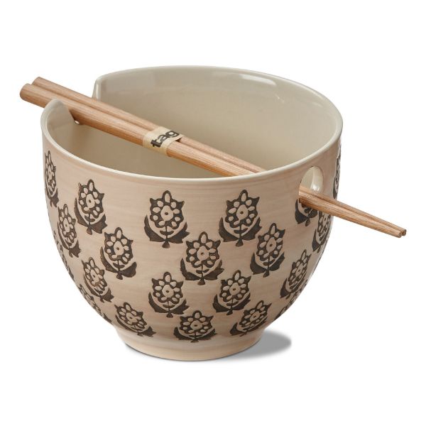 Picture of paradiso noodle bowl & chopsticks set - blush