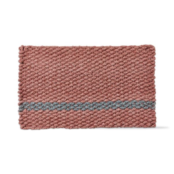 Picture of handwovn doormat blush striped - blush