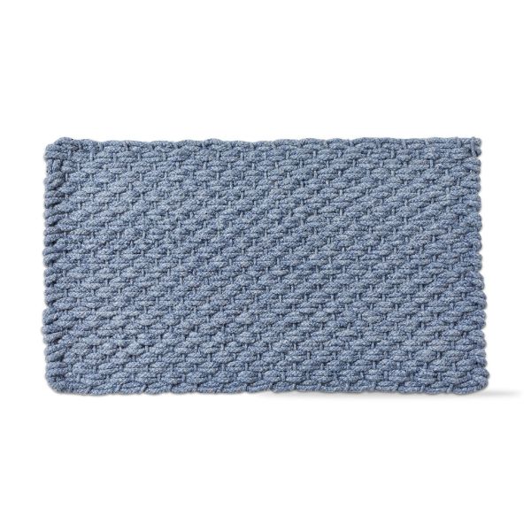 Picture of handwoven doormat blue solid - blue