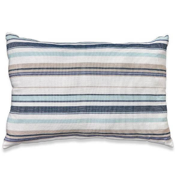 Picture of summer stripe lumbar pillow - blue, multi