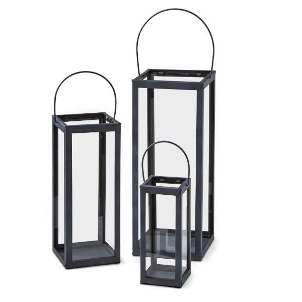 Picture of belden lantern set of 3 - gray