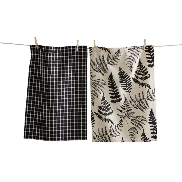 Picture of fern dishtowel set of 2 - black, multi