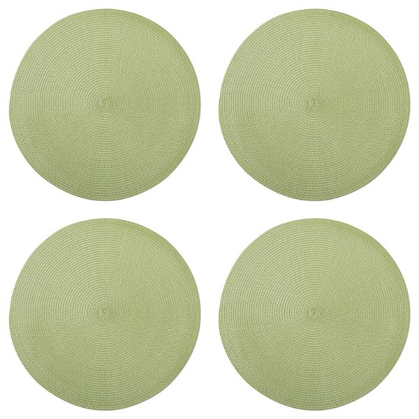 Picture of round woven placemats set of 4 - sage