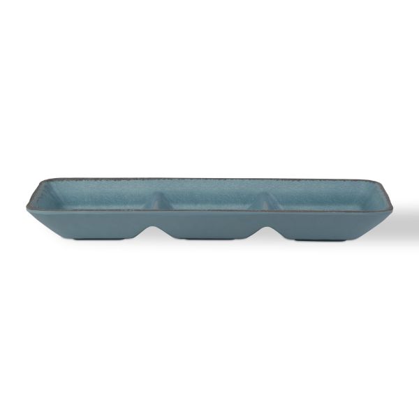 Picture of veranda melamine divided serving dish - Aqua