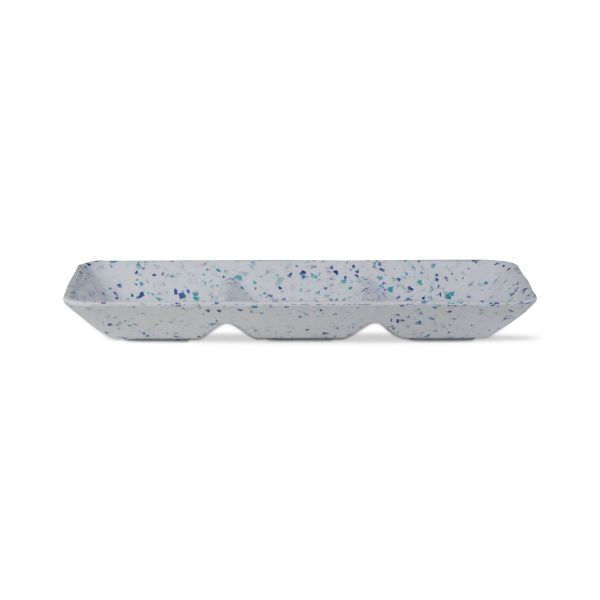 Picture of terrazo melamine divided server - blue, multi