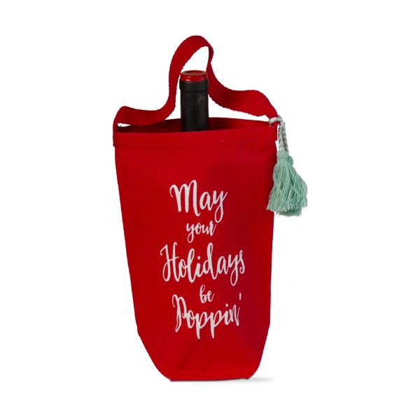 Picture of holidays poppin wine bag - red