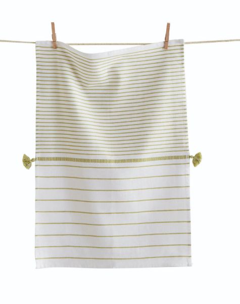 Picture of beach stripe dishtowel - citron green