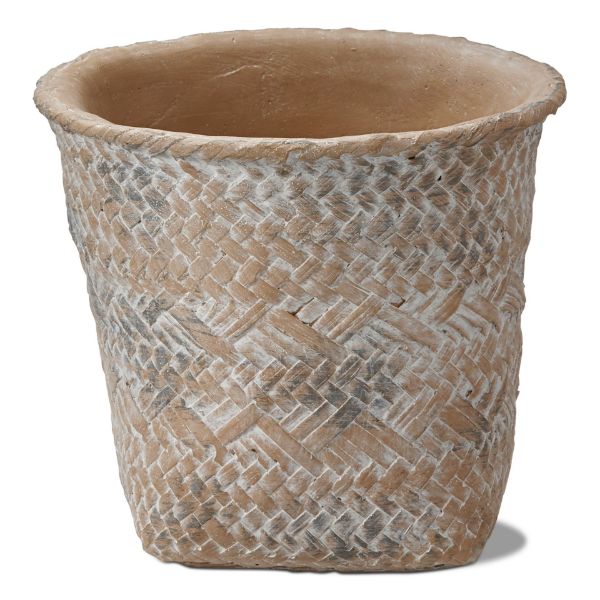 Picture of tulum cement basket planter small - natural