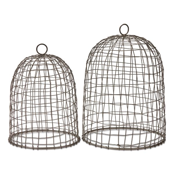 Picture of metal garden cloche set of 2 - gray