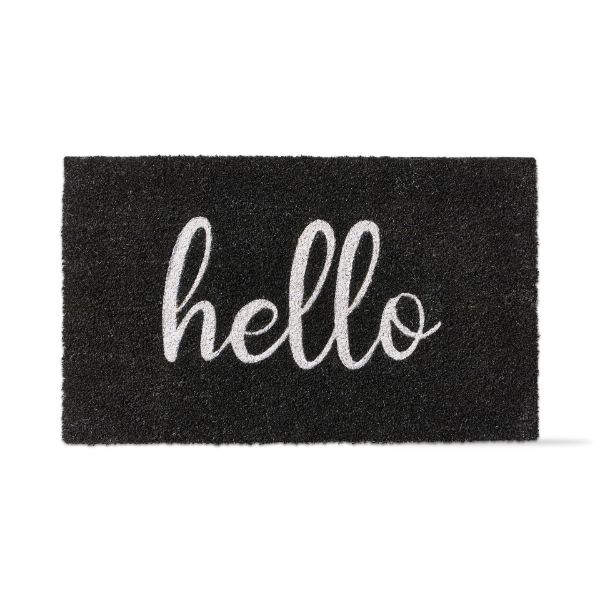 Picture of hello coir mat - black, multi