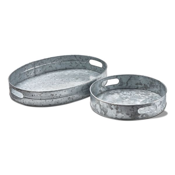 Picture of galvanized tray set of 2 - galvanized