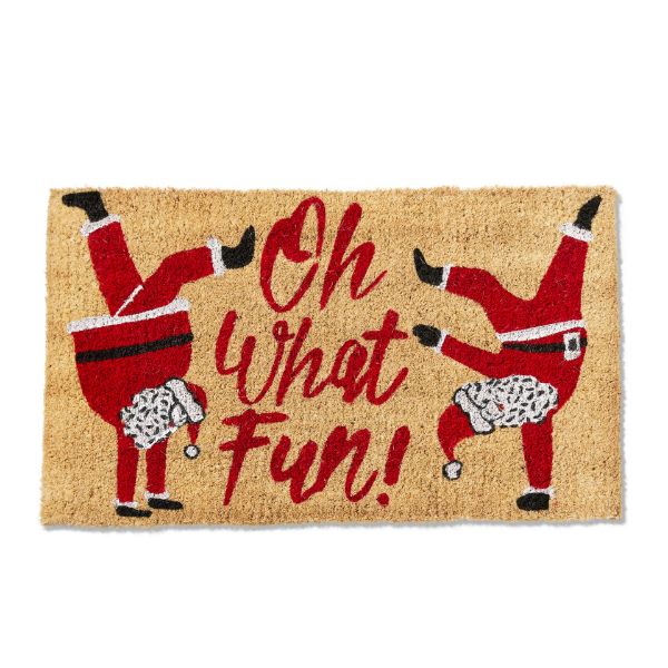 Picture of oh what fun santa coir mat - multi