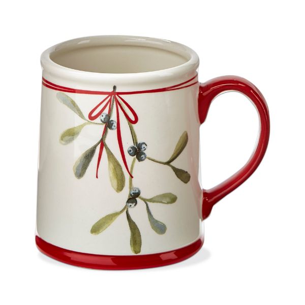 Picture of kisses under the mistletoe mug - red multi