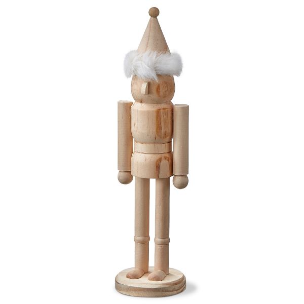 Picture of nutcracker decor with fur trimmed cap - brown multi