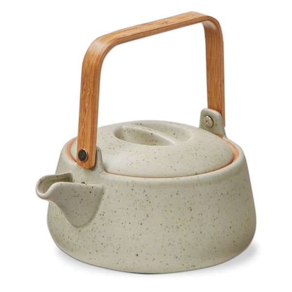 Picture of matte reactive speckle glaze teapot - beige