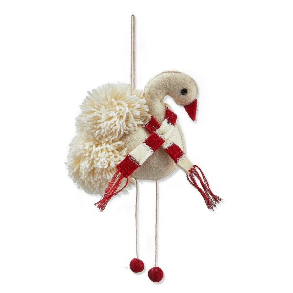 Picture of swan with scarf ornament - white multi