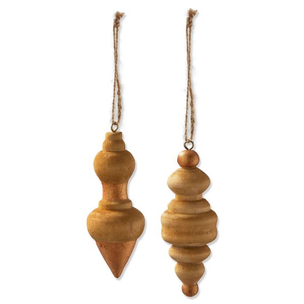 Picture of all is calm wood ornament assortment of 2 - natural