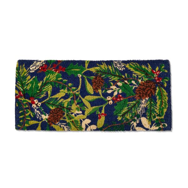 Picture of winter sprig & pinecone estate coir mat - multi