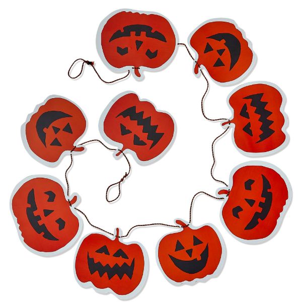 Picture of paper jack o lanterns garland - orange multi