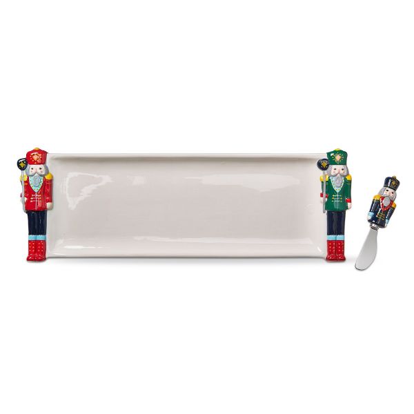 Picture of nutcracker platter & spreader set of 2 - multi