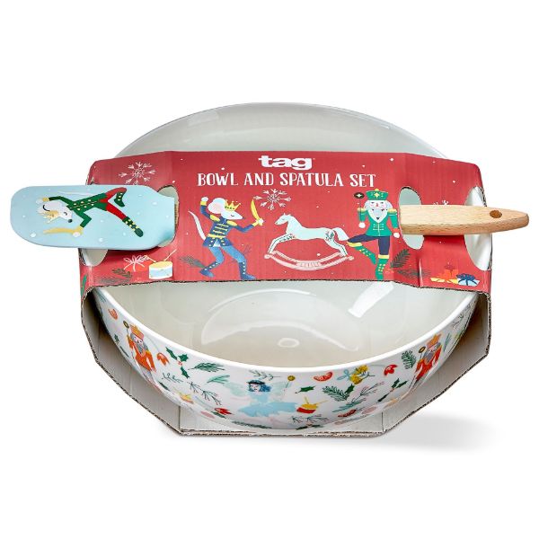 Picture of nutcracker bowl & spatula set of 2 - multi