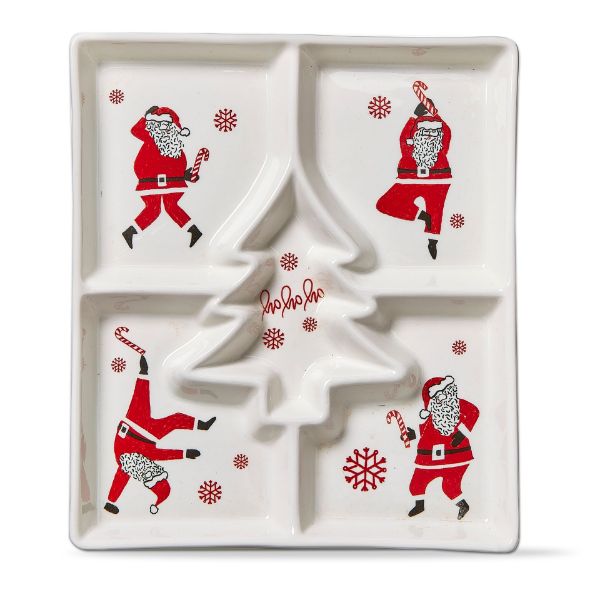 Picture of dancing santa divided dish - multi