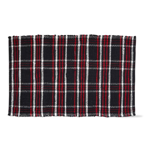 Picture of lodge plaid chindi rug - black multi