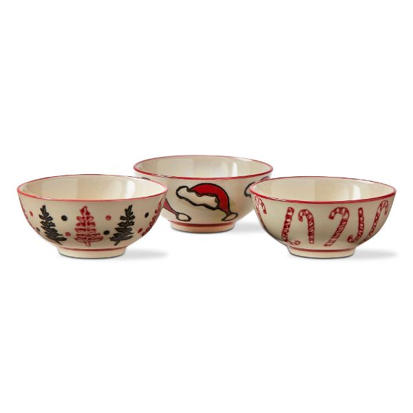 Picture of dancing santa dip bowl assortment of 3 - multi