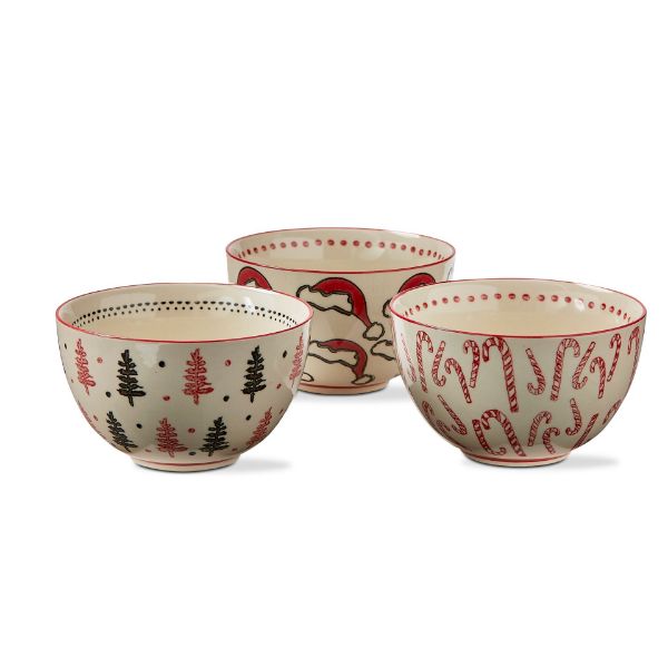 Picture of dancing santa snack bowl assortment of 3 - multi