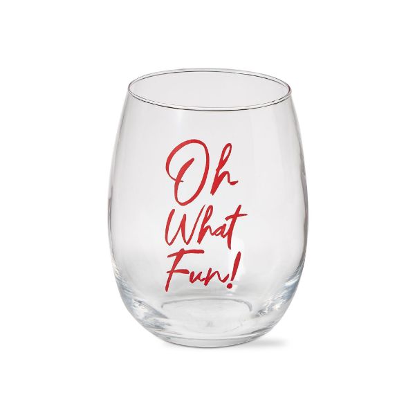 Picture of oh what fun stemless wine - red