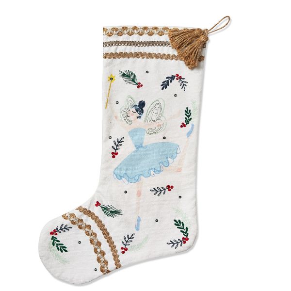 Picture of nutcracker fairy stocking - white multi