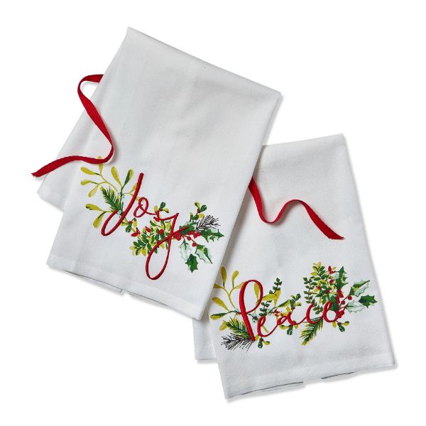 Picture of joy & peace winter sprig guest towel set of 2 - multi