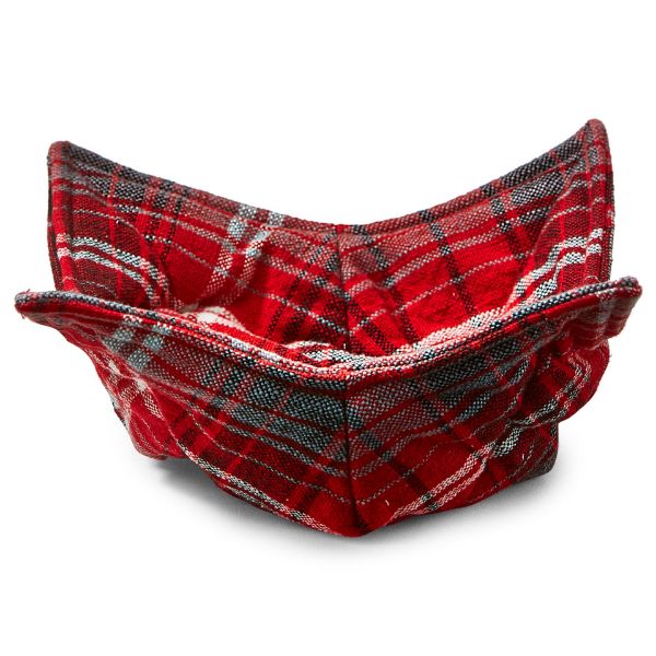 Picture of some like it hot plaid bowl cozy - red multi