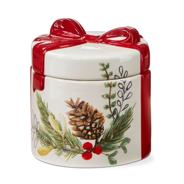 Picture of mistletoe & holly candy jar - multi