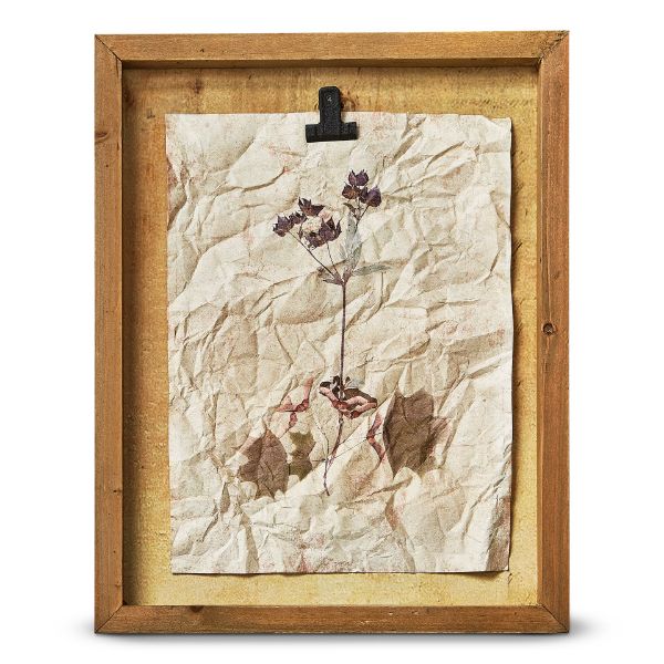 Picture of herbarium wildflower shadow box wall art - purple