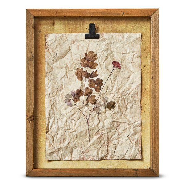 Picture of herbarium wildflower shadow box wall art - pink