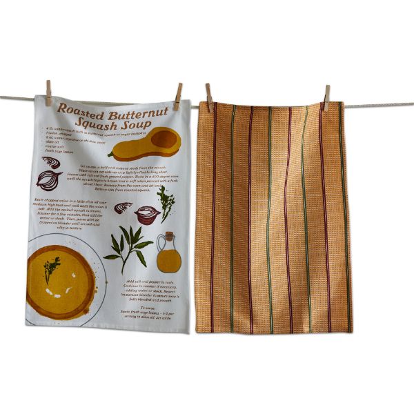 Picture of butternut squash soup recipe dishtowel set of 2 - multi