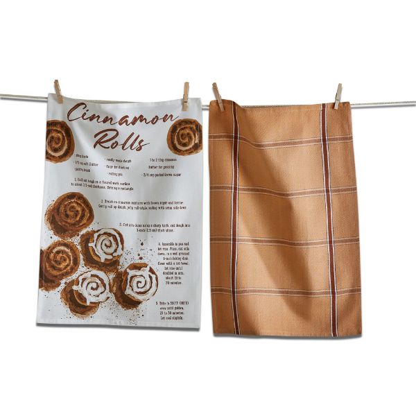 Picture of cinnamon rolls recipe dishtowel set of 2 - multi