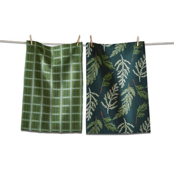 Picture of juniper sprig dishtowel set of 2 - green multi