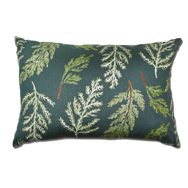 Picture of juniper sprig lumbar pillow - green multi