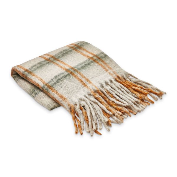 Picture of warm wishes plaid throw - beige multi