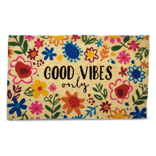 Picture of good vibes only coir mat - multi