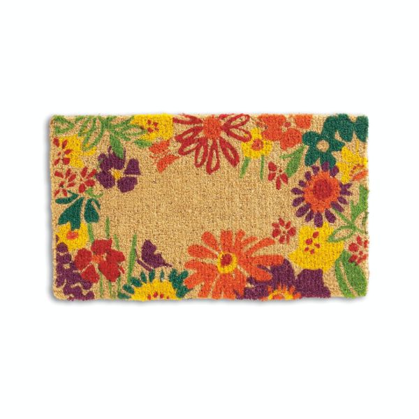 Picture of field flowers coir mat - multi