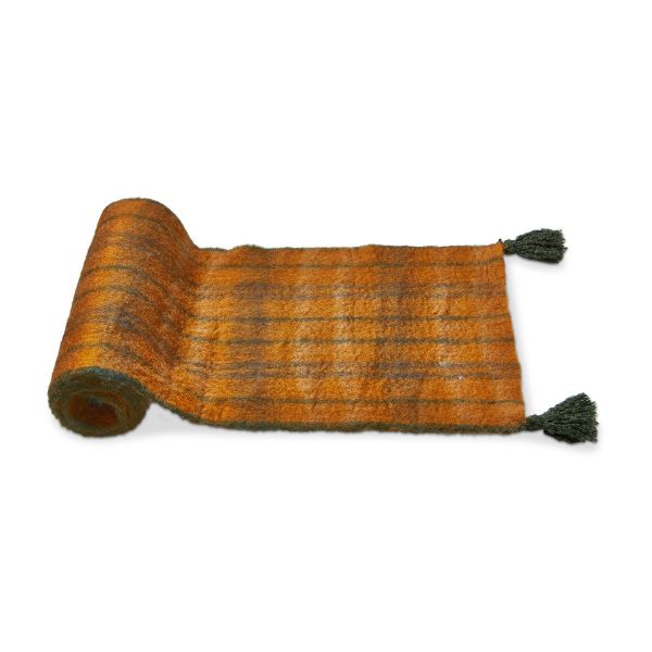 Picture of warm wishes mohair plaid runner - brown multi